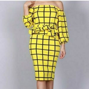 Off the shoulder blouse and skirt set